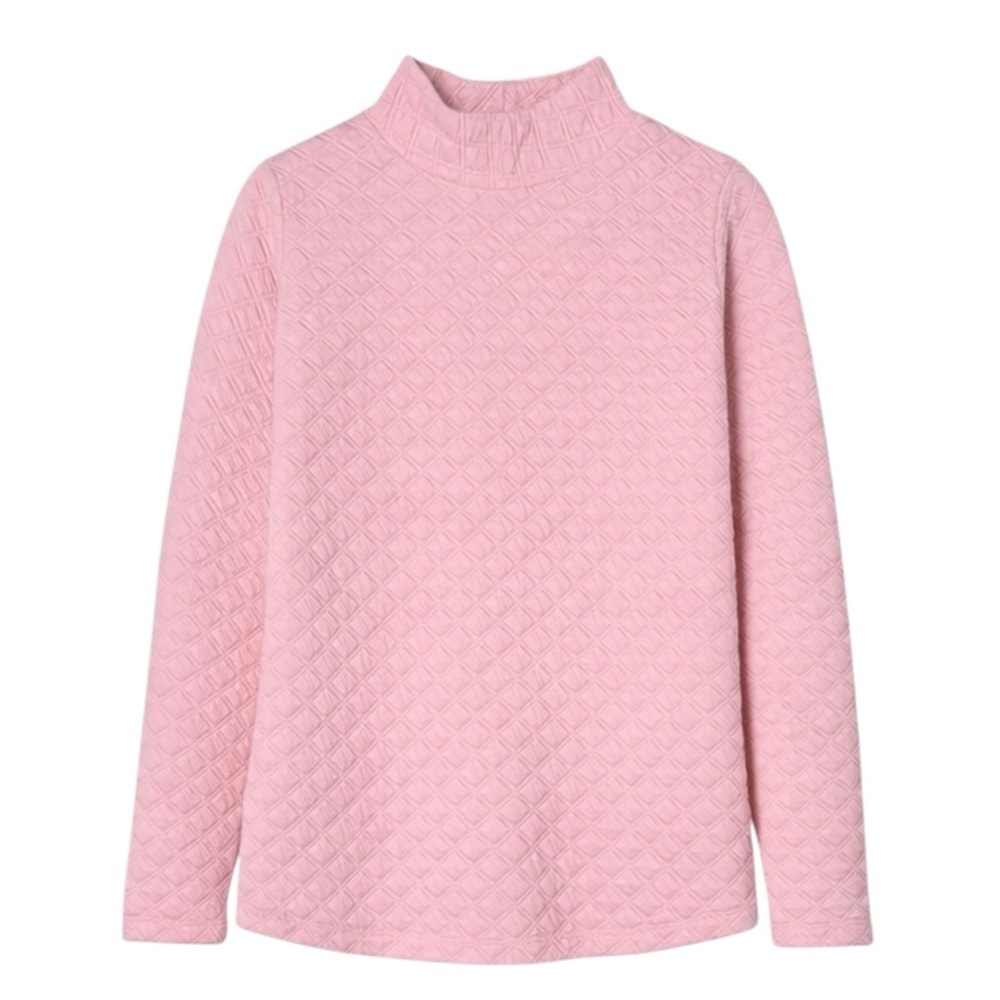 Crewcuts Long Sleeve Mock Neck Cotton Top Girls Pink Lightweight Quilted XL New
